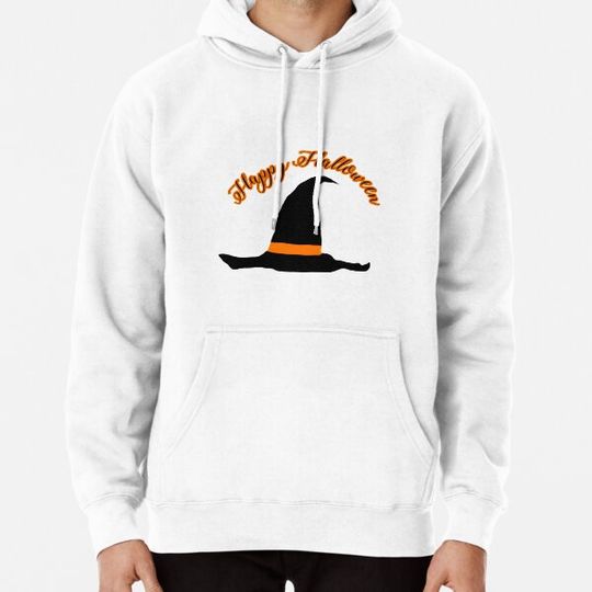 Discover HALLOWEEN BLACK ORANGE WITCH HAT Hoodies