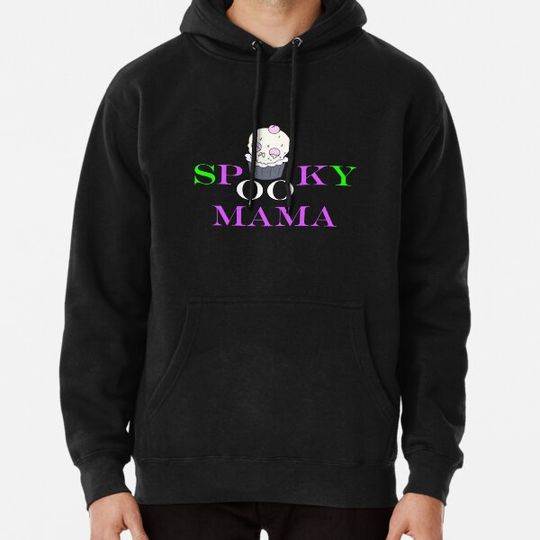 Discover One Spooky Mama Halloween Messy Bun Mom Bleached Hoodies