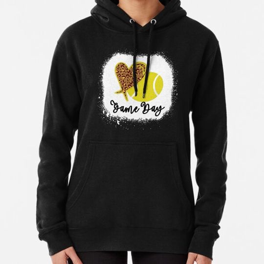 Discover Game Day Leopard Heart Softball Life Baseball - Mom Bleached Gift Hoodies