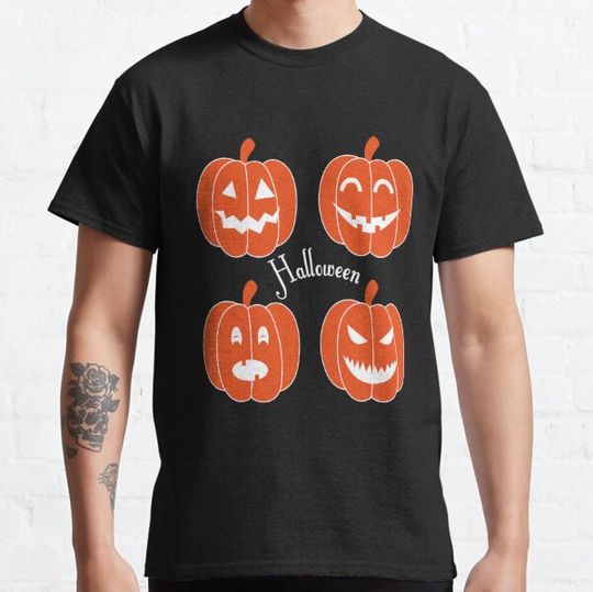 Discover Happy Orange Halloween Pumpkin T-shirts