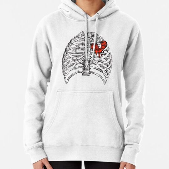 Discover Broken hart and skeleton rib cage Hoodies