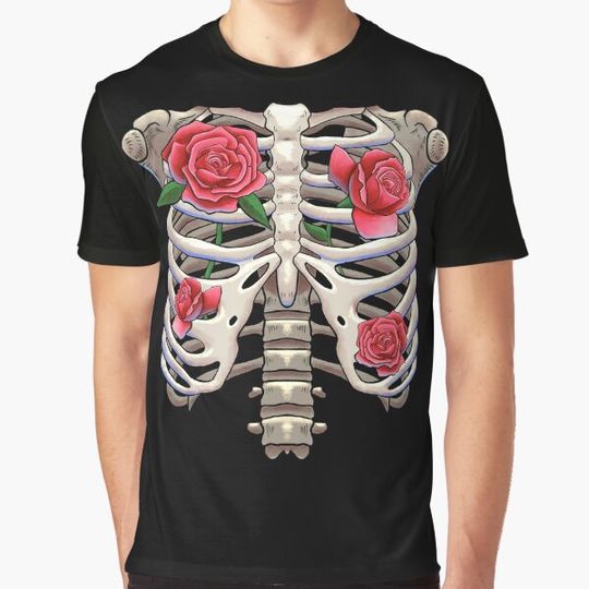 Discover Floral Skeleton Rib Cage Bones Gift T-shirts