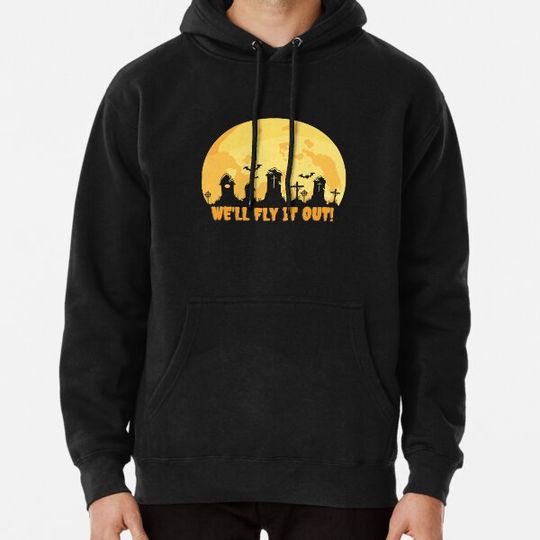 Discover Halloweentown Vintage Sunset Graveyard Halloween We'll Fly It Out Quote Hoodies
