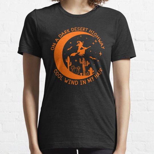 Discover Halloween - Dark Desert Highway Witch In Orange T-shirts