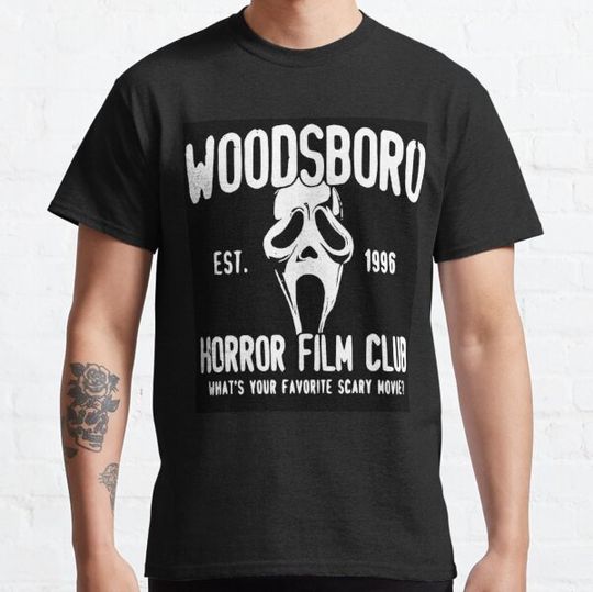 Discover Scream woodsboro film club horror T-shirts