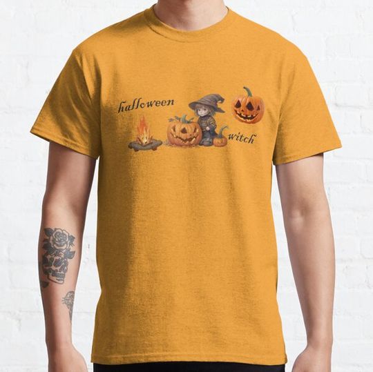 Discover halloween witch, pumpkin and campfire T-shirts