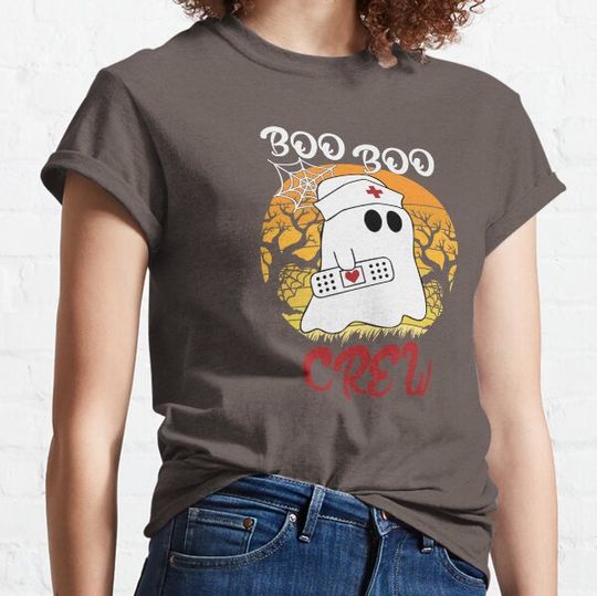 Discover Halloween Nurse Boo Boo Crew with Bandage T-shirts