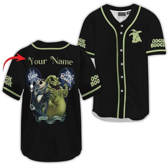 Discover Personalized Horror Halloween 0ogie Boogie Baseball Jersey