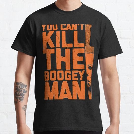Discover Boogeyman - Halloween - Horror - Distressed Quote - Orange T-shirts