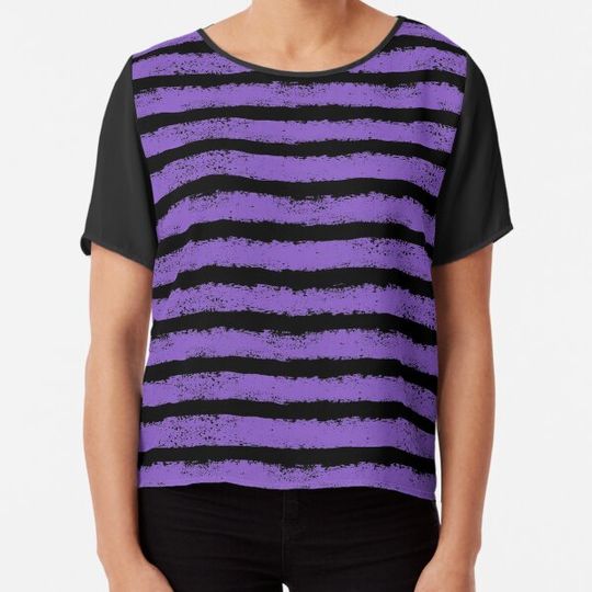 Discover black and purple splatter stripe T-shirts