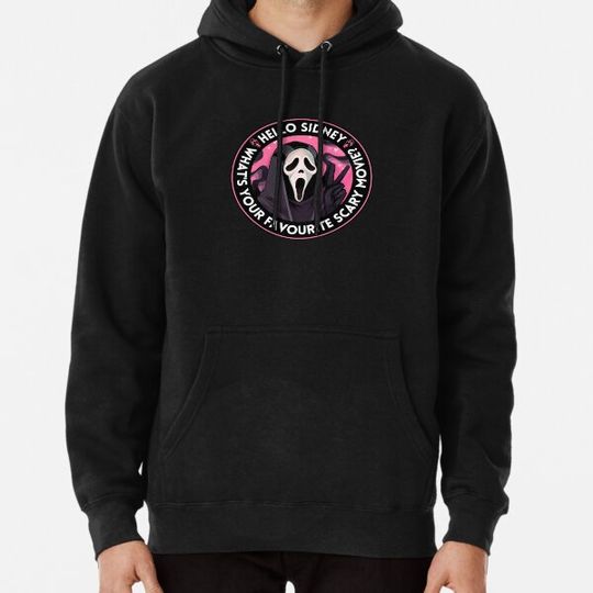 Discover Pink Ghostface Hello Sidney Scream Quote Hoodies