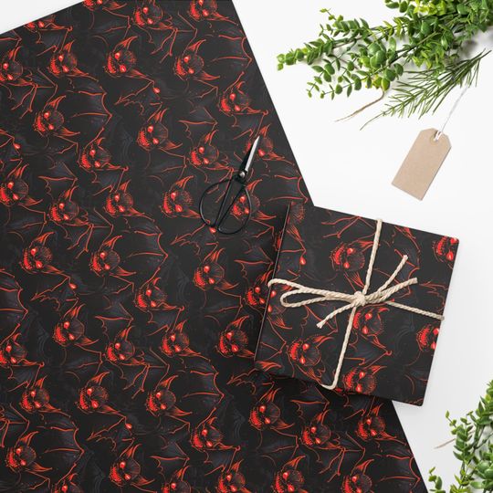 Discover Menacing Bats - Scary Bat Halloween Wrapping Paper
