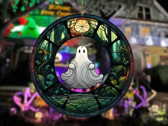 Discover Gothic Halloween Suncatcher, Ghost Suncatcher Ornament