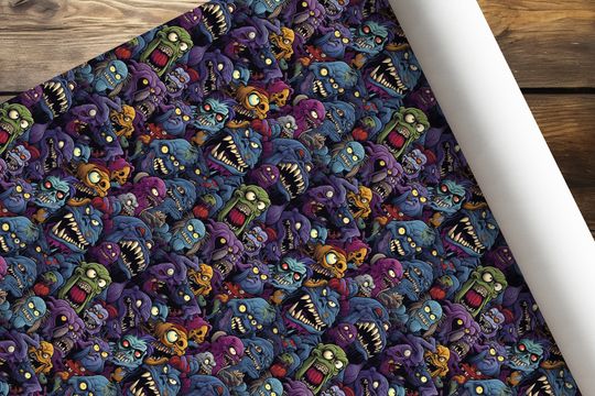 Discover Odd Monsters Gift Wrap, Monster Wrapping Paper, Halloween Gift Wrap