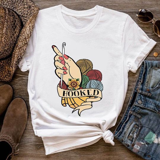 Discover Humorous Hooked Crochet Gift Shirt
