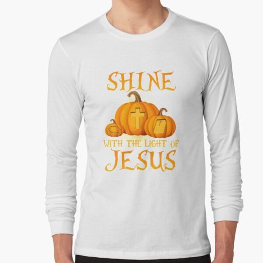 Discover Shine With The Light Of Jesus Christian Halloween Pumpkin T-shirts