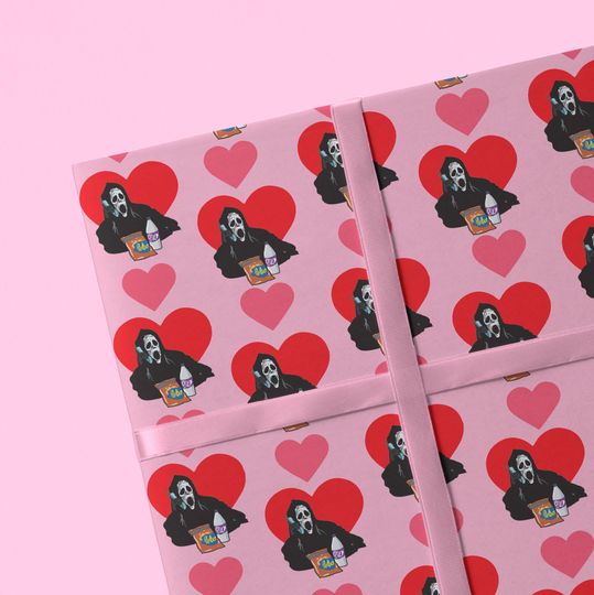 Discover Scream Ghostface Valentine Wrapping Paper