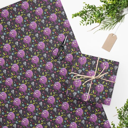 Discover Monster Gift Wrap, Scrapbook Hobby Paper, Children Halloween Wrapping Pape