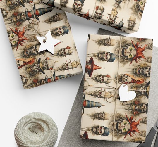Discover Skull Hat Parade Wrapping Paper