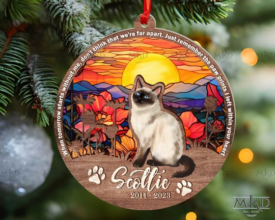 Discover Cat Memorial Suncatcher, Cat Memorial Ornament Suncatcher Ornament