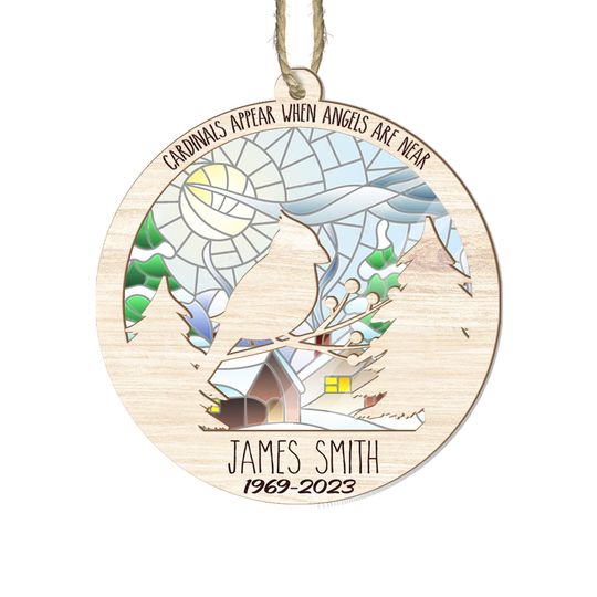 Discover Personalized Memorial Suncatcher. Cardinals Appear When Angels Are Near Suncatcher Ornament.