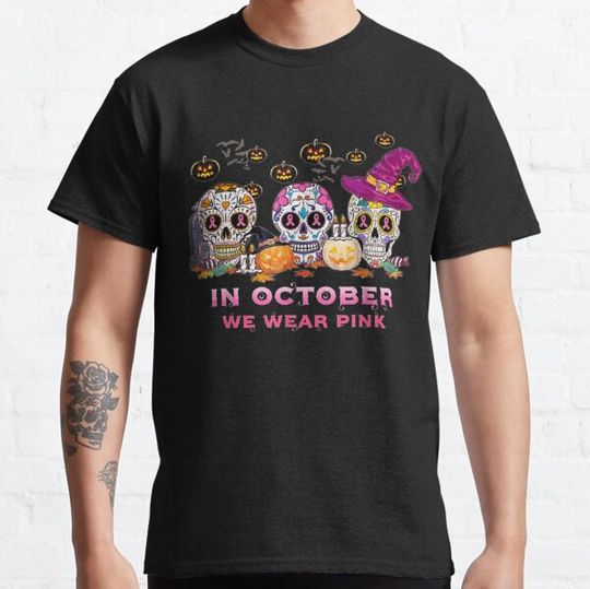 Discover Breast Cancer Awareness Pink Sugar Skull T-shirts