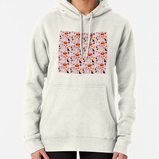 Discover halloween treats pattern pink Hoodies
