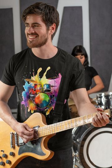 Discover Drum Kit Unisex Tee, Drummer Rainbow T-Shirt, Music Lover shirt