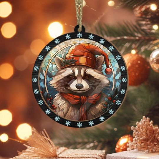 Discover Cute Raccoon Suncatcher Ornaments