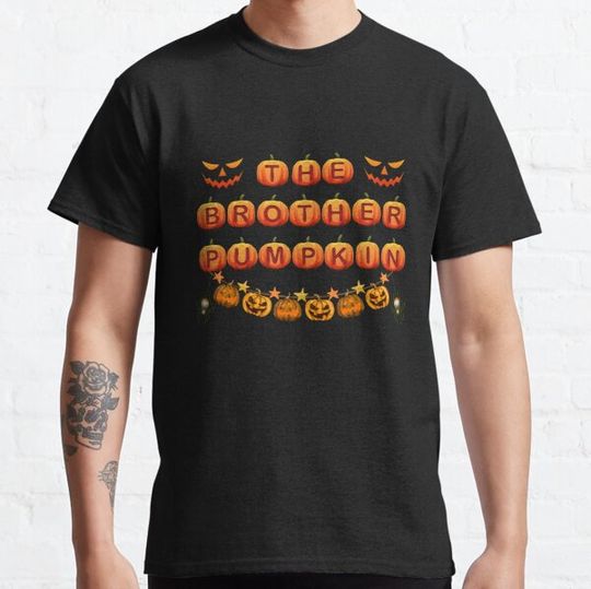 Discover Brother Pumpkin Matching Family Group Halloween Party T-shirts