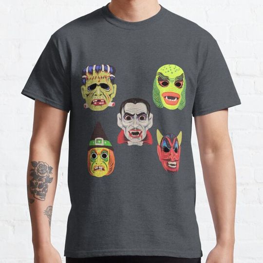 Discover Vintage Halloween Masks T-shirts