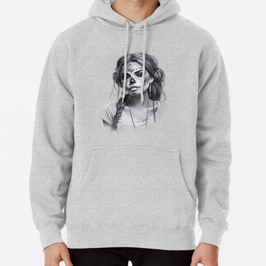 Discover Halloween sugar skull girl Hoodies