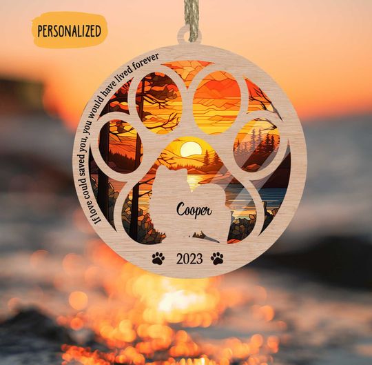 Discover Rainbow bridge pet, sun catcher, suncatcher pet memorial, personalized name, dog / cat/ pet remembrance, paw with saying and name