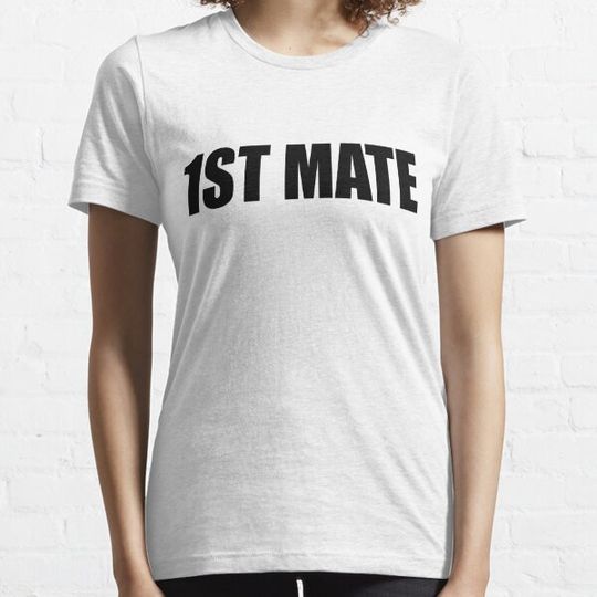 Discover 1st Mate In Black Letter T Shirt One 1 Side Only For Boating Boat Crew Ship Yacht Halloween Costume Joke Funny Gag Gift T-shirts