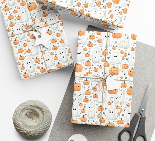 Discover Cute Halloween Ghosts Halloween Wrapping Paper