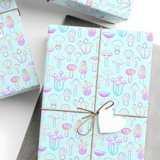 Discover Mushroom Wrapping Paper Rolls, Trippy Hippie Gift