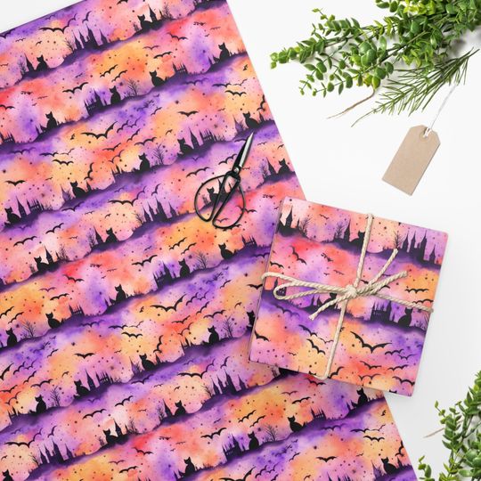 Discover Halloween Cats Wrapping Paper
