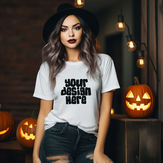 Discover Halloween T-Shirt Mockup Gildan 64000