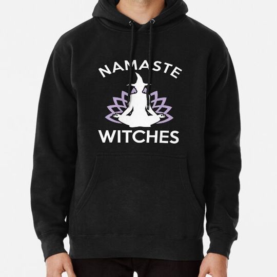 Discover Namaste Witches Halloween Yoga Witch With Flower Hoodies