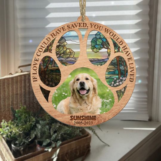 Discover Personalized Dog Photo Suncatcher Ornament
