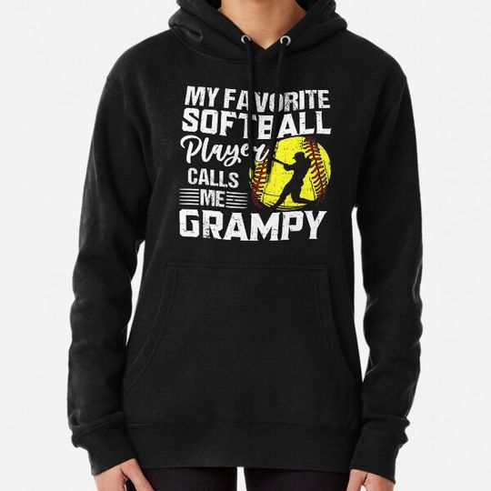 Discover My Favorite Softball Player Calls Me Grampy Hoodies