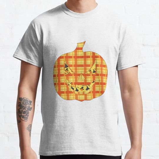 Discover Halloween Pumpkin | fall plaid graphic T-shirts