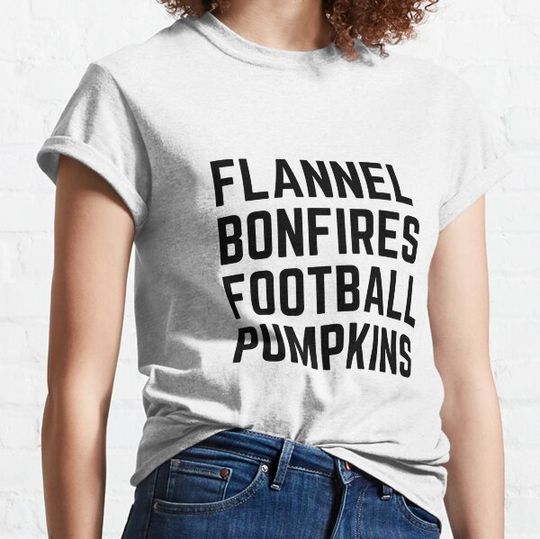 Discover Fall Vibes, Flannel, Bonfires, Football, Pumpkins T-shirts