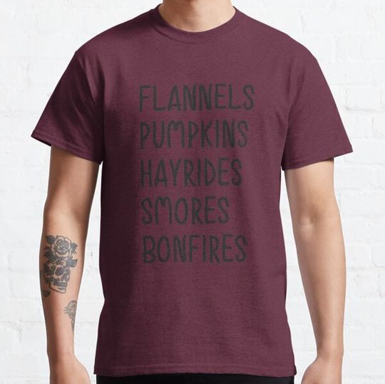 Discover Flannels Pumpkins Hayrides Smores Bonfires Funny Gift T-shirts