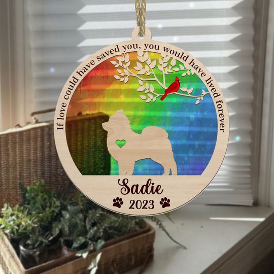 Discover Custom Dog Memorial Suncatcher, Personalized Dog Memorial Ornament
