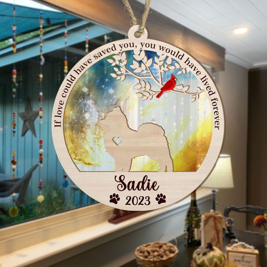 Discover Custom Dog Memorial Suncatcher, Personalized Dog Memorial Ornament