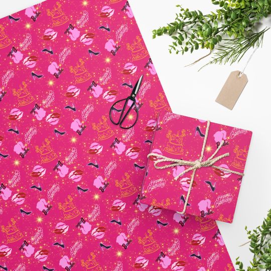 Discover Barbie Wrapping Paper - Hot Pink