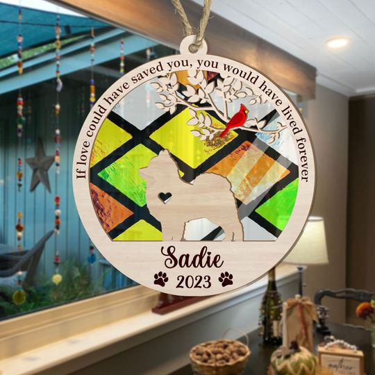 Discover Custom Dog Memorial Suncatcher, Personalized Dog Memorial Ornament