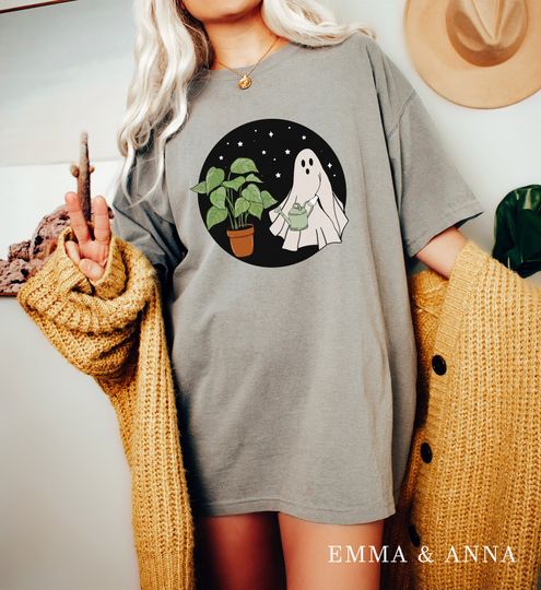 Discover  Ghost Shirt, Halloween Shirt, Halloween T-Shirt, Fall Shirt Women, Plant Shirt, Funny Halloween, Plant Mom, Spooky Season