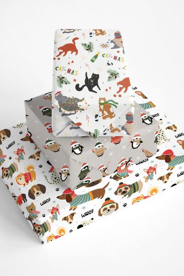 Discover Christmas Pets Wrapping Paper Christmas Cat Wrapping Paper